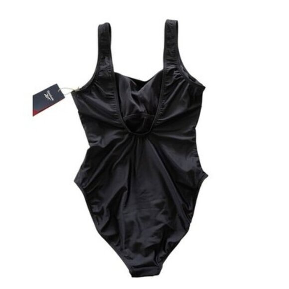 Reebok Black Scoop-Neck Athletic One-Piece Swimsuit Size M NWT $62 - Picture 2 of 4
